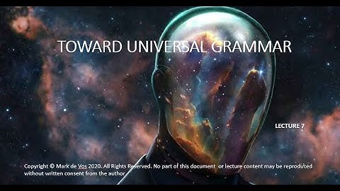 Ling1 lecture 6 Universal Grammar