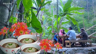 Making soft rice flour pudding with palm sugar syrup | Living in the Village screenshot 4