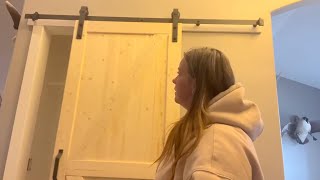 EROMMY 36in x 84in Natural Spruce Sliding Barn Door Kit - Includes 6 6FT Heavy Duty Sliding Hardware