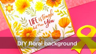 DIY floral background with Copics and solid stamps - BCRF fundraiser