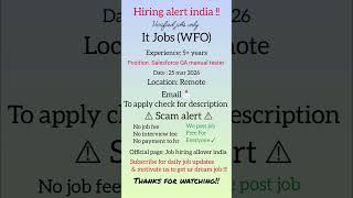 Salesforce QA manual tester#hiring #freshjobs #youtubeshorts #viralvideo #trending