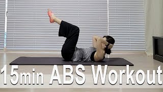 15 minute ABS Diet Workout | 15분 복근운동 다이어트 | Pilates | 필라테스 | 홈트|