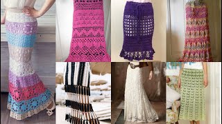 Casual wear crochet skirts designs//super trendy crochet midi skirt //long and short crochet skirts