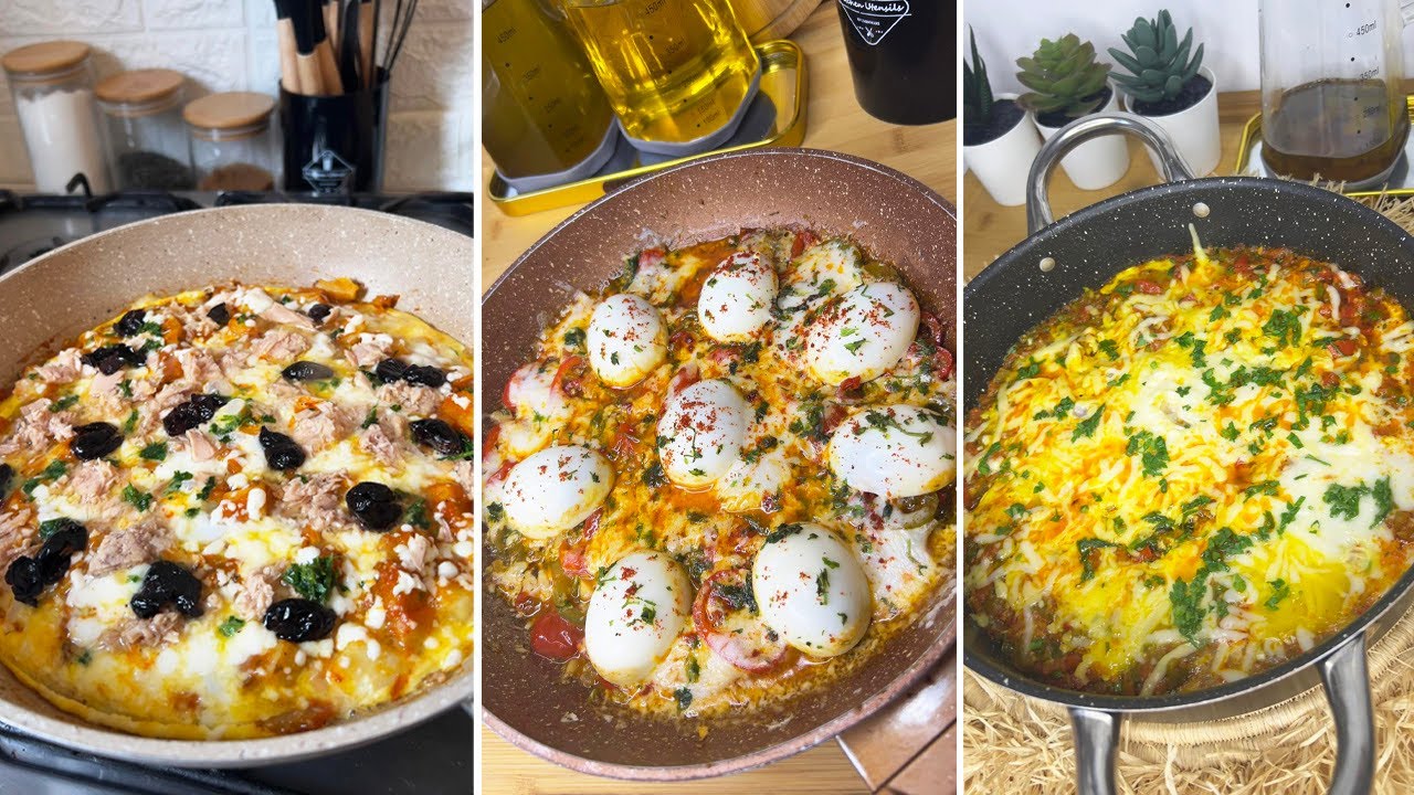 غير فالمقلة  وفي 10 دقائق غادي نحضرو 3 وجبات للعشاء بدون لحوم😋😚 وجبات سهلة وسريعة