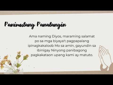 Pambungad na Panalangin/Opening Prayer (Online Class) - YouTube