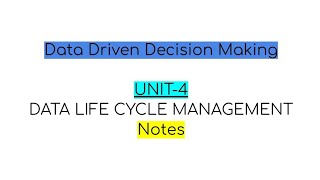 Osmania University | Degree (Sem- 1) | Data Driven Decision Making| 👉[NOTES] Unit- 4 #shortvideo
