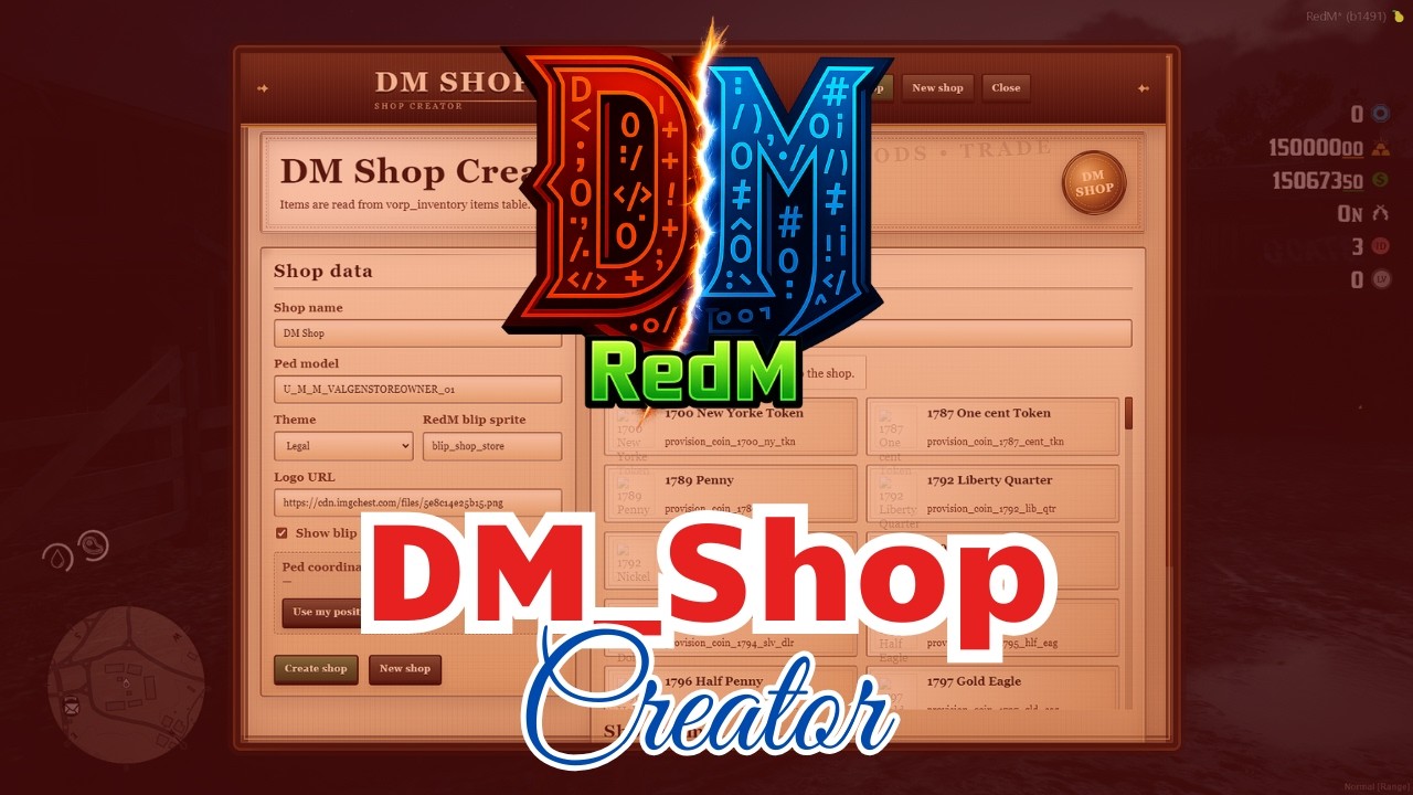 RedM Script | shop Creator VORP | DMscript Vorp Script - YouTube