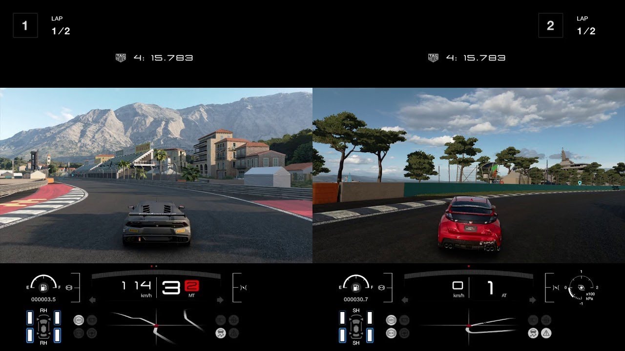 How to play 2 player Gran Turismo Sport