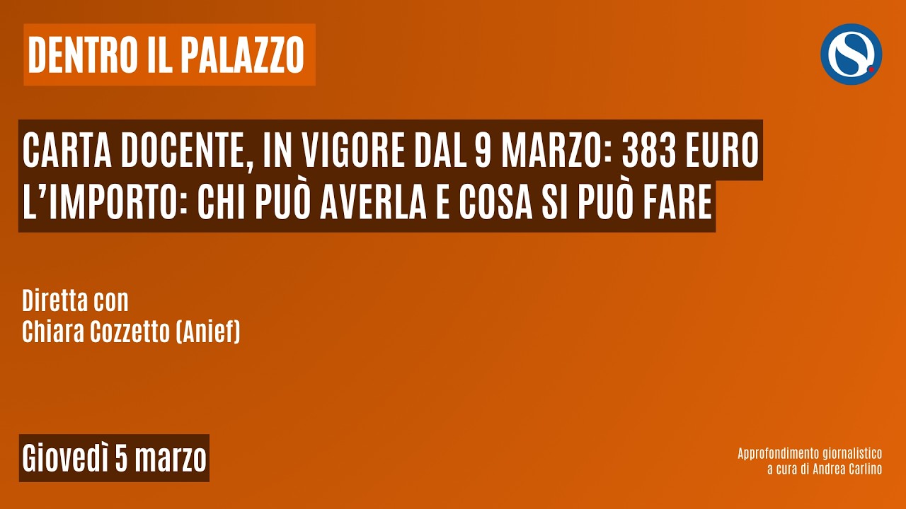 Carta docente, 383 euro: attiva dal 9 marzo. Requisiti e info utili