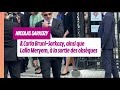 Nicolas Sarkozy et Carla Bruni-Sarkozy, ainsi que Lalla Meryem, à la sortie des obsèques de Ber...