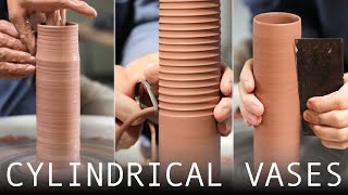 How to Throw and Trim Narrow Cylindrical Vases — Narrated