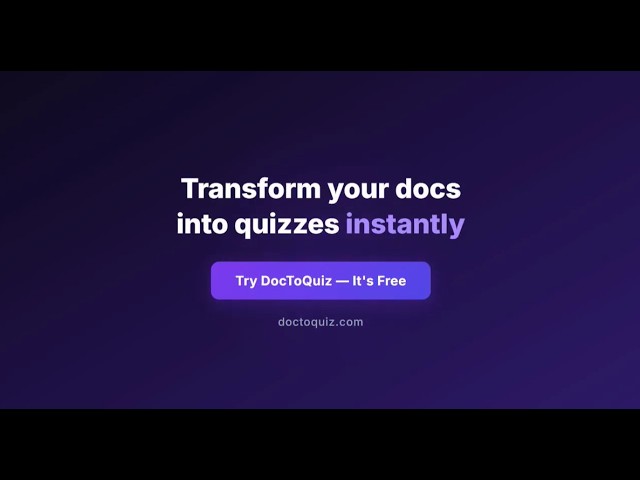 DoctoQuiz AI Quiz Generator | Convert PDF to Quiz in 60 Seconds | Best PDF to Quiz Maker Online