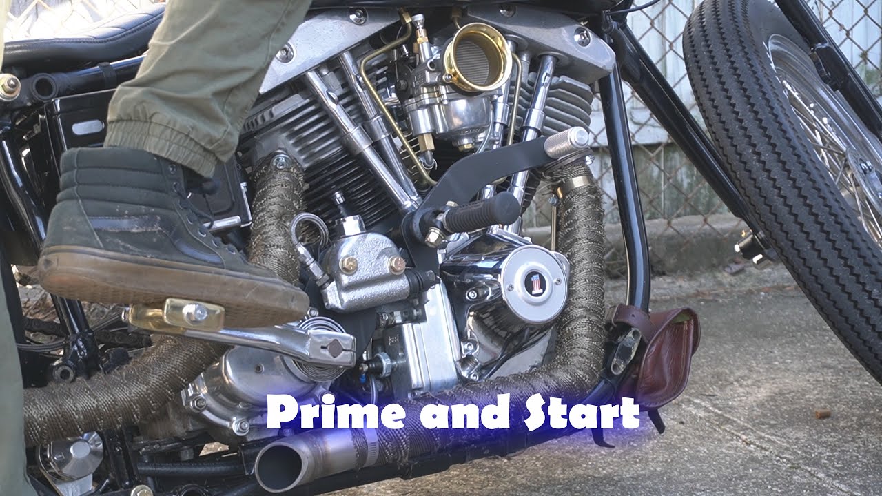 Shovelhead Kick start and Clutch Sounds YouTube