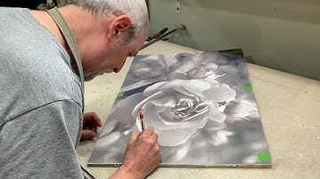 Graphite paper transfer of drawing onto a prepared panel