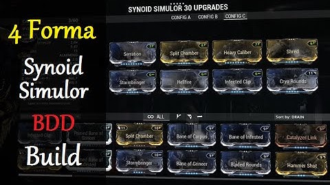 Warframe Weapon Builds - Synoid Simulor BDD Build (4 Forma)