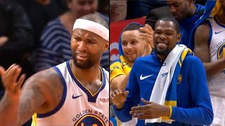 DeMarcus Cousins gets standing ovation from Warriors bench & Clippers crowd after fouled out