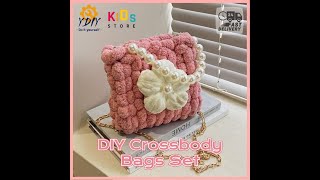 Hand Knitted Material Bag Set Self Made Cartoon Bear Messenger Bag Crossbody Bags & Shoulder Bags