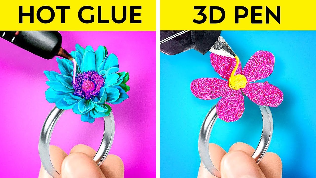3D PEN vs HOT GLUE | Incredible Glue Gun Crafts And Amazing 3D Pen ...