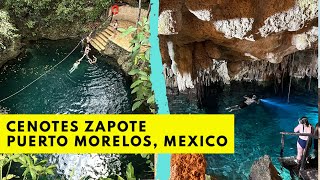 Cenotes Zapote, Palmas, Abuelo Cheche and Zoi Che. Best cenotes in Puerto Morelos, Mexico.