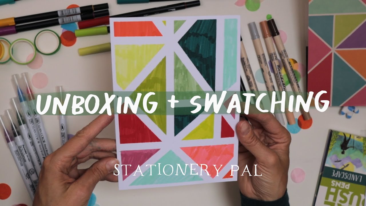 UNBOXING + SWATCHING Stationery Pal Brush pens galore! YouTube
