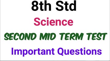 8th Std - Science | Second Mid Term Test - Important Questions