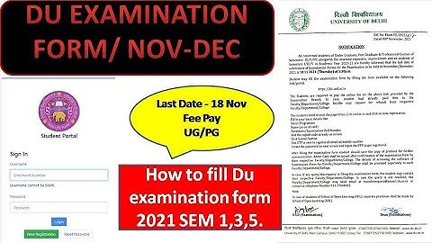 Exam Form Fill || DU UG-PG Session 2021-2022 Nov-Dec OBE I Step-by-step Guide II  I Exam Fees !