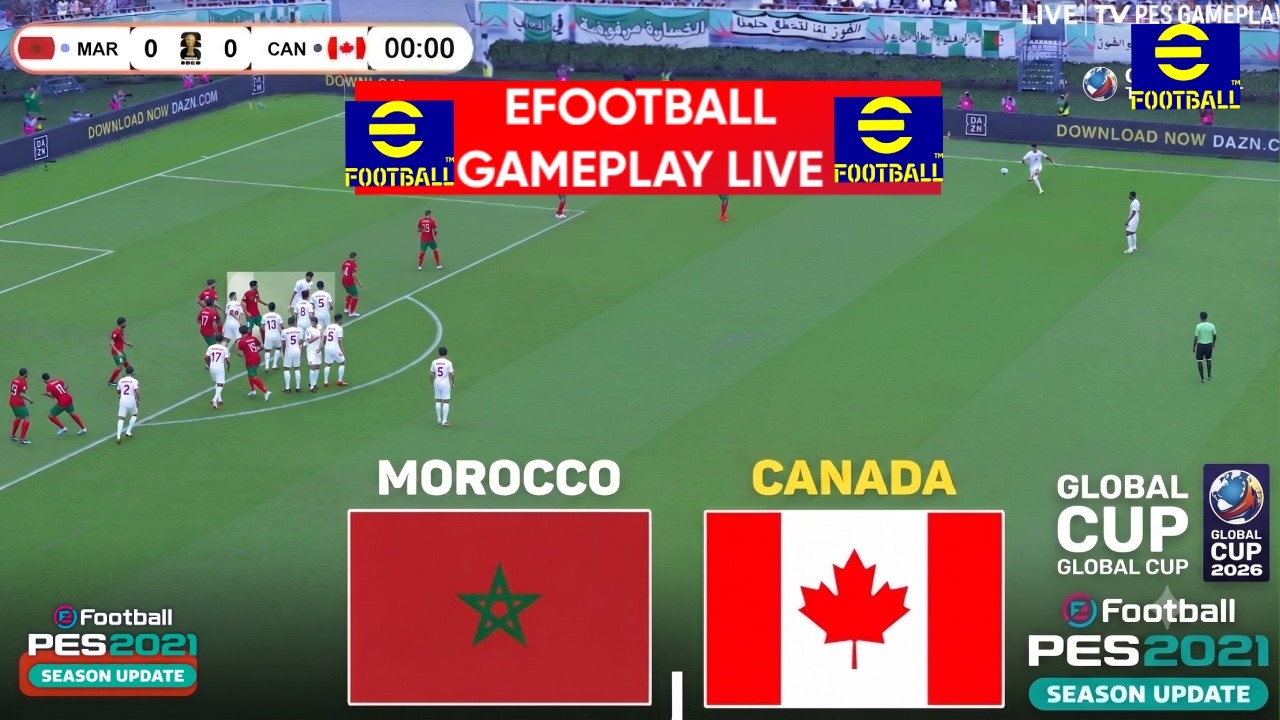 eFootball Pes 2021 -Canada vs Morocco I Full Match Simulation I Football Video Game I