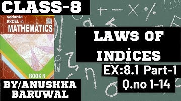 Class 8//Laws of Indices EX:8.1 part 1