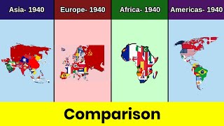 Asia 1940 vs Europe 1940 vs Americas 1940 vs Africa 1940 | 1940 world | Comparison | Data Duck