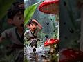 Finding Magic in the Rain 🌧️🍄 | Cute Animated Short | Bisad Ai | বৃষ্টির দিনে জাদুকরী আশ্রয় 🍄✨