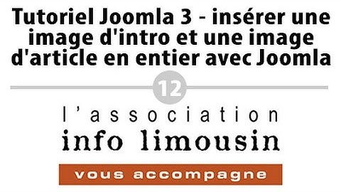 Tutoriel Joomla 3 - insérer une image d