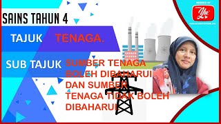 Sains Tahun 4. Unit 7: Tenaga | Tenaga boleh dibaharui dan tenaga tidak boleh dibaharui.