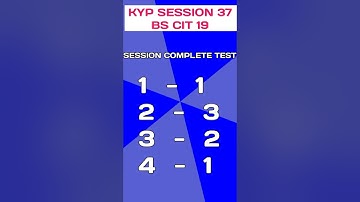 KYP SESSION COMPLETE TEST 37 || BS CIT 19 #kyp #clicker #session #complete