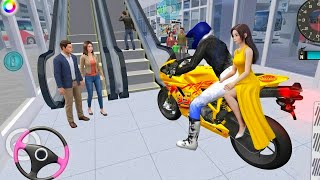 Custom Yellow McQueen Bike Vs Gang of Rivals & Bullet Train 3D Driving Class android game | #cargame screenshot 4