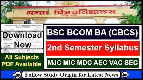 Magadh University UG 2nd Semester Syllabus PDF | Magadh University Sem 2 Syllabus Four Year Course