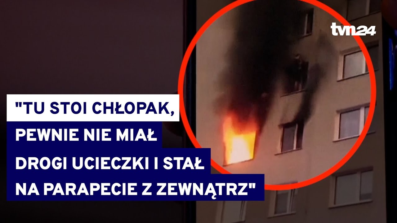 Pożar bloku w Rzeszowie. 