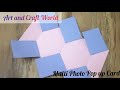 Multi Photo Pop up Card/ Small Card for Scrapbook/Handmade Card/Photo Card/ pop up Card