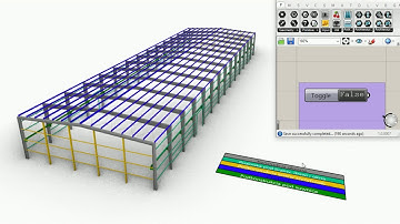 Steel warehouse visualization and scheme in Grasshopper + VisualARQ