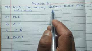Class 6 -Exercise 8.1 - Q 2 | Write the following decimal in the  place value table