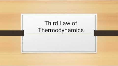 Third law Thermodynamics