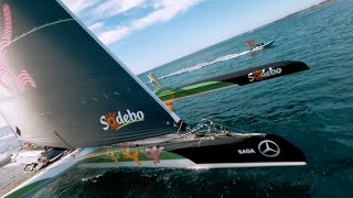FPV x Offshore Sailing - 24H Ultim finish line - FPV drone chasing OceanFifty & Ultim Foiling Boats