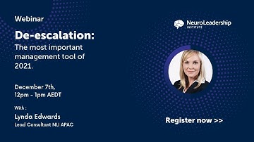 APAC Webinar: Neuroscience Behind De-escalation