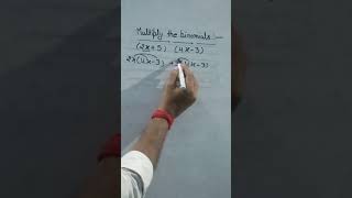 #maths #Multiply the binomials.       (2x+5) (4x-3)