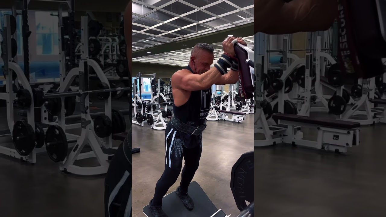 Try these ultra full range of motion front shoulder presses on the squat machine to work your