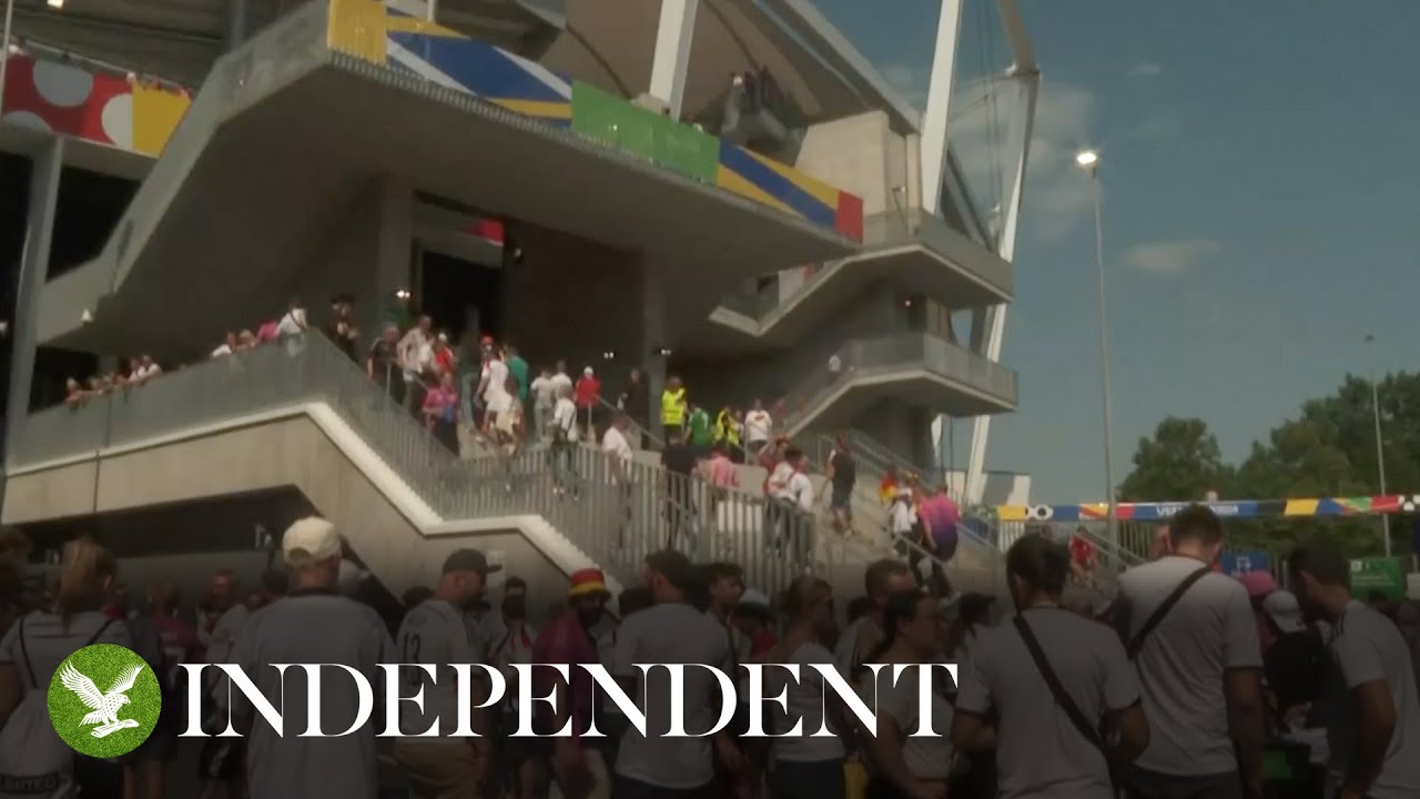 Watch again: Euro 2024 fans arrive at Stuttgart stadium ahead of Germany v Hungary match