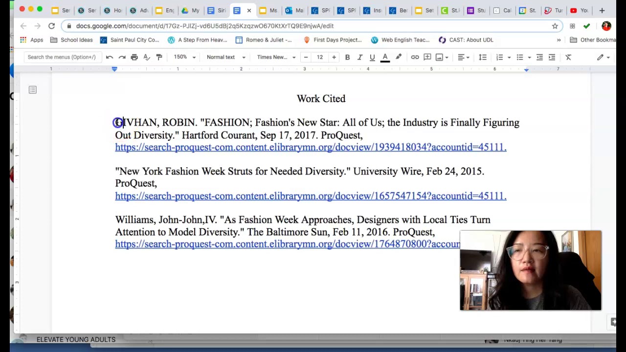 Work Cited Page - YouTube