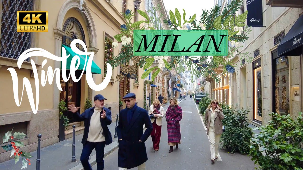 [4K] Winter Elegance in Milan 🎄✨ Italy Walking Tour with Christmas Markets & Fashion