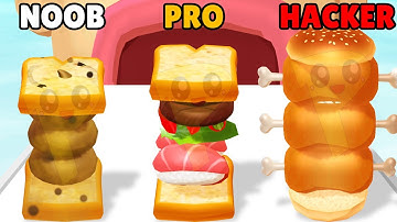 NOOB vs PRO vs HACKER in Sandwich Runner!
