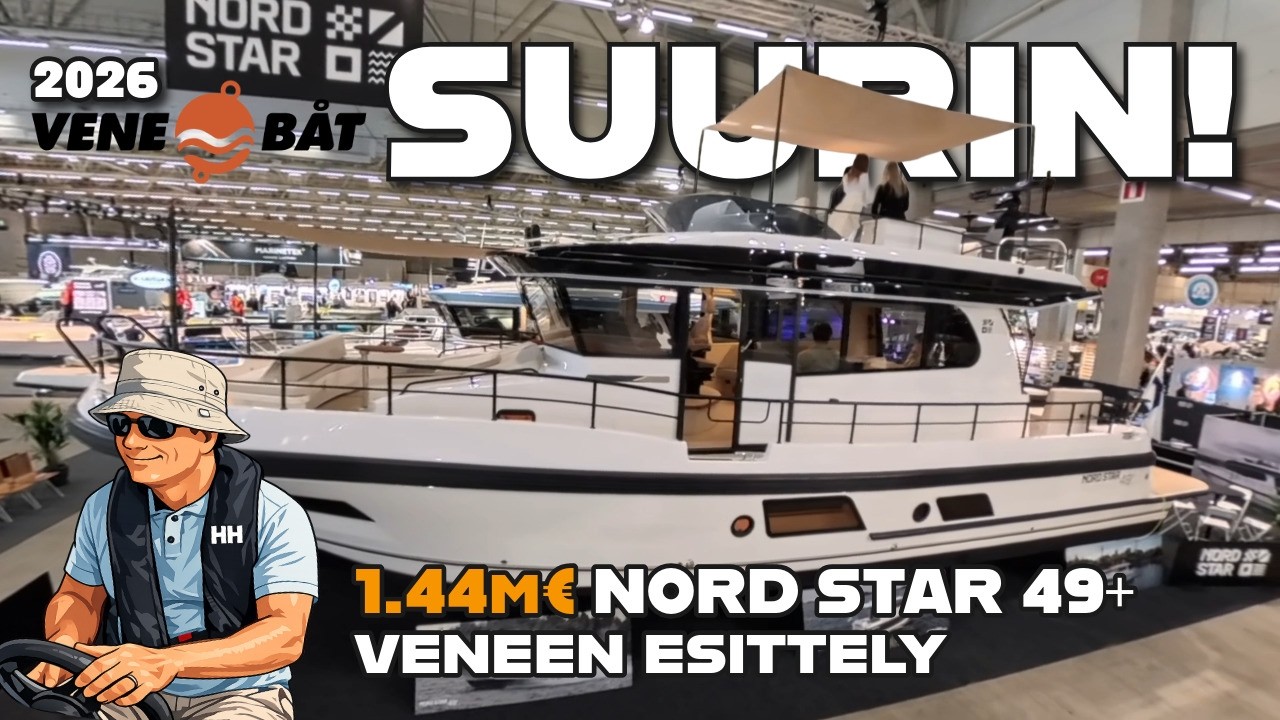Vene 26 Båt venemessujen suurin moottorivene! - NORD STAR 49+ esittely