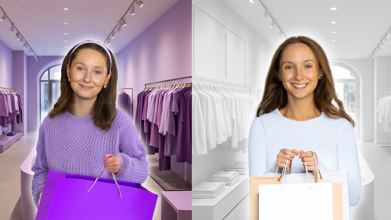 Allt vi köper MÅSTE vara lila eller vitt!